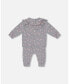 Фото #2 товара Baby Girls Baby Printed Organic Cotton Top And Pants Set Gray With Apples