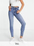 Pimkie tall high waist skinny jeans in mid blue