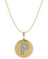 Фото #1 товара Macy's 14k Gold Necklace, Diamond Accent Letter P Disk Pendant