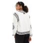 ASOS DESIGN embroidered twill jacket in white weiß, 32 - фото #3