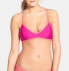 Фото #1 товара Volcom Beach Block Crop Womens Swimwear Solid Pink Strappy Bikini Top Size XL