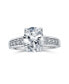 ფოტო #1 პროდუქტის Art Deco Style 3CT AAA CZ Brilliant Cut Solitaire Oval Engagement Ring For Women With Intricate Heirloom Pave Details on Sides Of Band Sterling Silver
