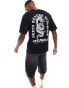 Фото #1 товара Jack & Jones oversized t-shirt with japanese snake backprint in black