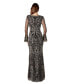 Women's Long Bell Sleeve V-Neck Beaded Gown