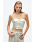 ფოტო #1 პროდუქტის Women's Metallic Crop Top