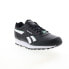 Reebok Rewind Run Mens Black Synthetic Lace Up Lifestyle Sneakers Shoes
