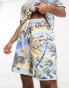 Фото #4 товара Polo Ralph Lauren hawaiian print terry cotton shorts in blue CO-ORD