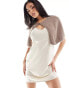 Фото #2 товара NA-KD fuzzy knit buttoned cape in beige