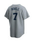 Фото #4 товара Men's Mickey Mantle Gray New York Yankees Road Cooperstown Collection Player Jersey