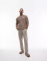 Topman crochet knit t-shirt in khaki