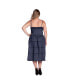 Фото #3 товара Women's Plus Size Tencel Smocked Waist Midi Dress