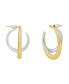 Two Tone Front Back Hoop Earring