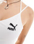 Puma Classics ribbed crop top in white