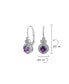 ფოტო #4 პროდუქტის Classic Art Deco Style Purple Synthetic Amethyst Halo Circle Circlet Rosette Solitaire Drop Earrings For Women Sterling Silver