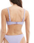 The Frolic deia curved dront bikini top in lilac