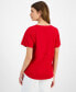 Фото #2 товара Women's Embellished-Star Short-Sleeve T-Shirt