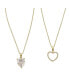 Фото #1 товара Women's Heart Pendant with Crystal Stones Necklace Set, 2 Piece