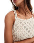 Vero Moda Aware crochet halterneck top in cream