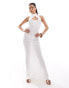 Фото #1 товара Murci textured high neck sleeveless cut out maxi dress in white