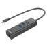 Lindy 43249 - USB 3.2 Gen 1 (3.1 Gen 1) Type-C - RJ-45 - USB 3.2 Gen 1 (3.1 Gen 1) Type-A - 5000 Mbit/s - Black - Plastic - 0.26 m
