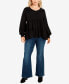 ფოტო #5 პროდუქტის Plus Size Neela V-neck Long Sleeve Top