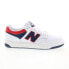 Фото #2 товара New Balance 480 BB480LNR Mens White Leather Lifestyle Sneakers Shoes