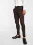 Фото #1 товара ASOS DESIGN super skinny wool mix suit trousers in brown tweed