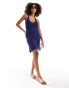 Фото #3 товара Nobody's Child Mock crochet halter mini dress in blue