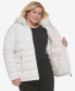 Фото #3 товара Women's Plus Size Faux-Fur-Trim Hooded Puffer Coat, Created for Macy's