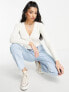 JDY ribbed cardigan in cream