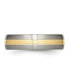 Titanium Brushed with 14k Gold Inlay Grooved Wedding Band Ring