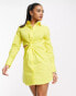 Фото #8 товара Something New cut out shirt dress in bright yellow