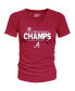 Фото #1 товара Women's Crimson Alabama Crimson Tide 2023 SEC Football Conference Champions Locker Room Tri-Blend V-Neck T-shirt