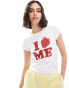 Фото #2 товара Stradivarius 'I heart me' baby tee in white