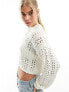 Фото #1 товара ASOS DESIGN boucle jumper in open stitch in cream