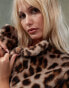 Lioness exclusive faux fur coat in leopard print