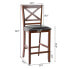 Фото #3 товара Set of 2 Bar Stools 25'' Counter Height Chairs Walnut