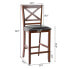 Set of 2 Bar Stools 25'' Counter Height Chairs Walnut