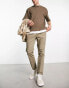 ASOS DESIGN pleated chinos in khaki