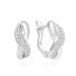 Elegant silver earrings with zircons AGUC1861