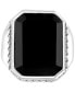 ფოტო #3 პროდუქტის EFFY® Men's Onyx Ring in Sterling Silver