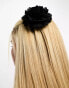 Фото #6 товара My Accessories London chiffon flower hair clip in black