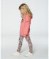 ფოტო #2 პროდუქტის Big Girls Leggings Pink Printed Leopard Flowers