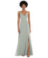 ფოტო #1 პროდუქტის Women's Faux Wrap Crises Cross Back Maxi Dress with Adjustable Straps