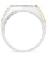 ფოტო #5 პროდუქტის EFFY® Men's Diamond Rope-Accented Ring (1/8 ct. t.w.) in Sterling Silver & 18k Gold-Plate