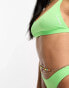 Фото #3 товара Speedo scoop front multi tie bikini top in green