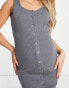 Фото #3 товара River Island Maternity popper front midi dress in grey