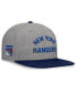 Фото #1 товара Men's Heather Gray New York Rangers Elements Flat Brim Leather Strapback Hat