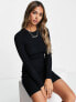 Фото #1 товара Pieces ribbed mini jumper dress in black