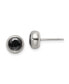 ფოტო #1 პროდუქტის Stainless Steel Polished Bezel Black CZ Stud Earrings